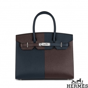 Hermès Birkin 30cm Casaque Bleu Indigo/ Rouge Sellier/ Rose Texas Veau Epsom PHW Hermès Birkin 30cm Casaque Bleu Indigo/ Rouge Sellier/ Rose Texas Veau Epsom PHW